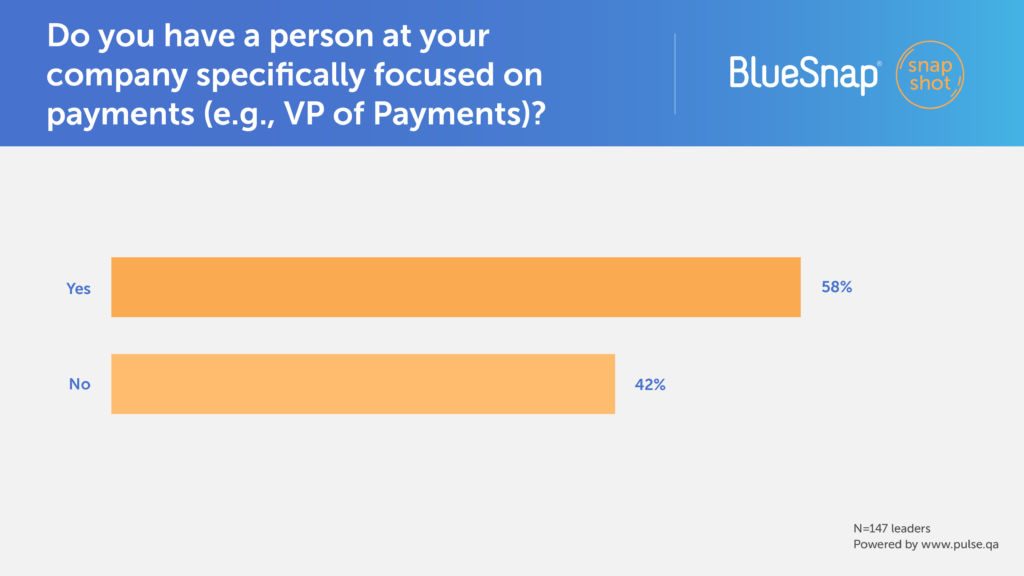 Do you have a person at your company specifically focused on payments?
